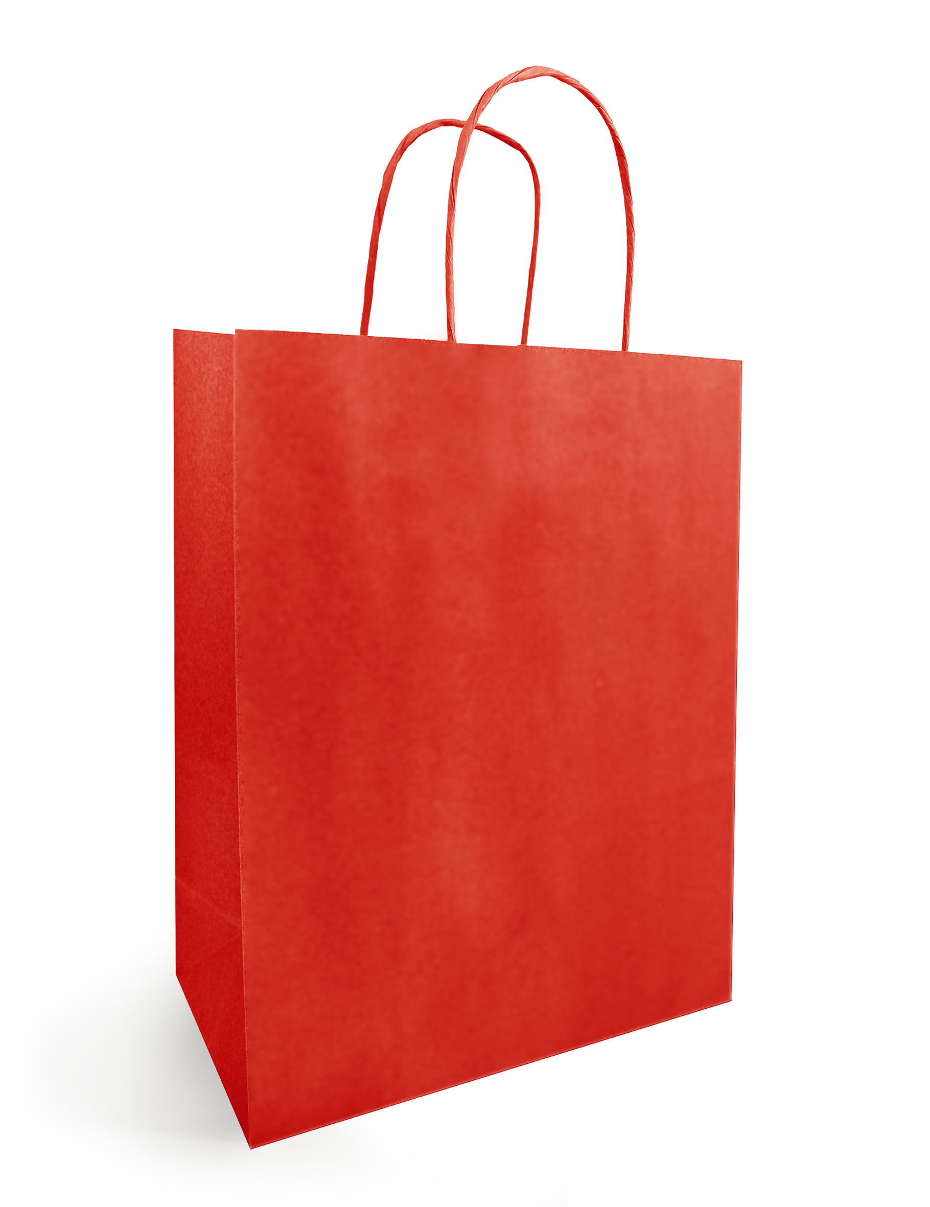 White Kraft Paper Carrier Bag - 350mm x 140mm x 440mm - Red - Pack of 50