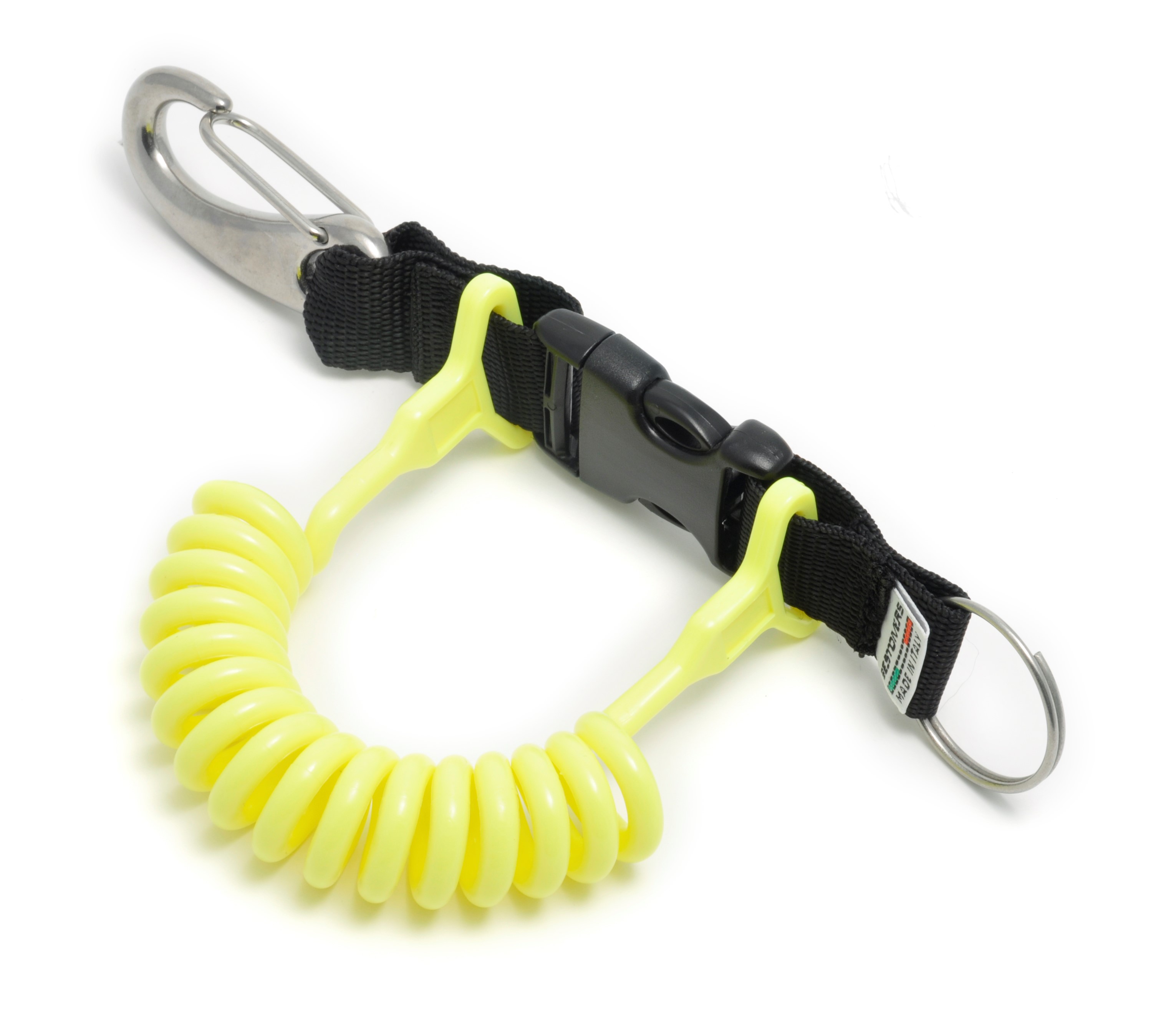 Best Divers Extandable Coil Clip with VELA Magnum Polyurathan Spiral - Yellow (Ai0224YXL) Best Divers Extandable Coil Clip with VELA Magnum Polyurathan Spiral - Yellow (Ai0224YXL)