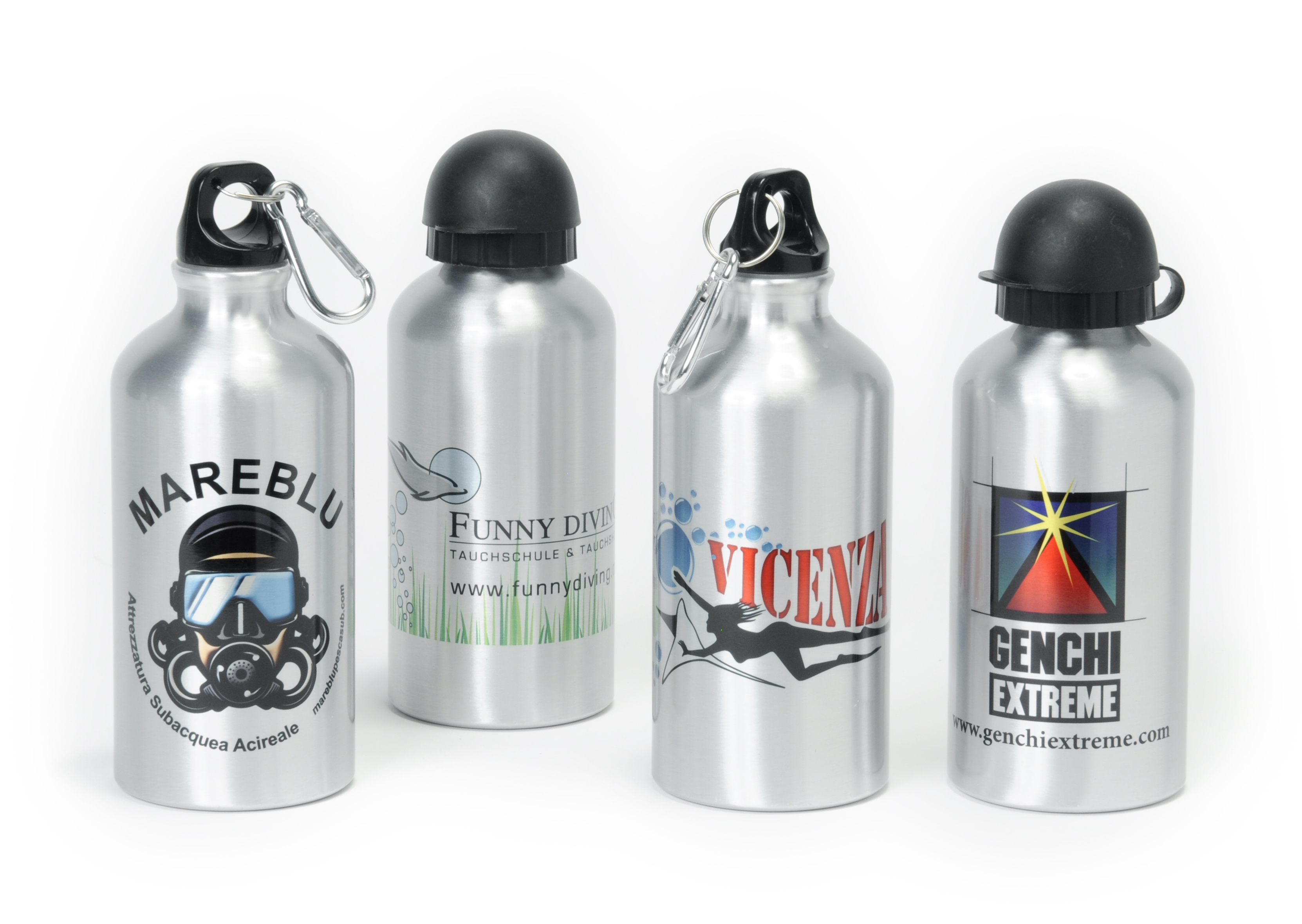 Customized Aluminium Sports Water Bottle - 500ml 70x160mm - MOQ: 12  (Ai7400P)