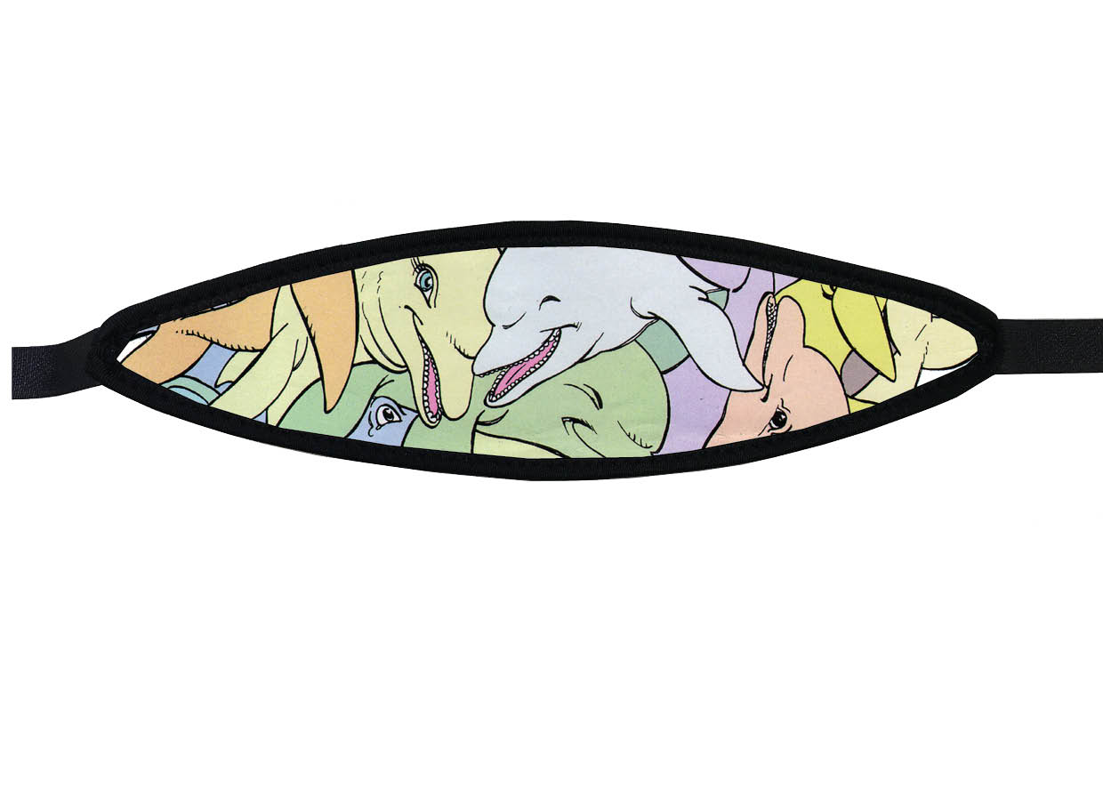 Neoprene Mask Strap - 10 Dolphins - with velcro (IN/10DOL-V)