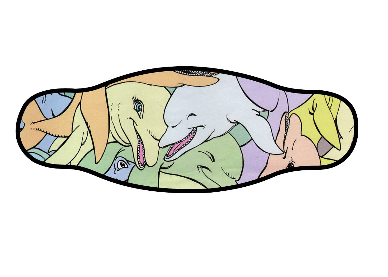 Neoprene Mask Strap - 10 Dolphins - double layer (IN/10DOL)