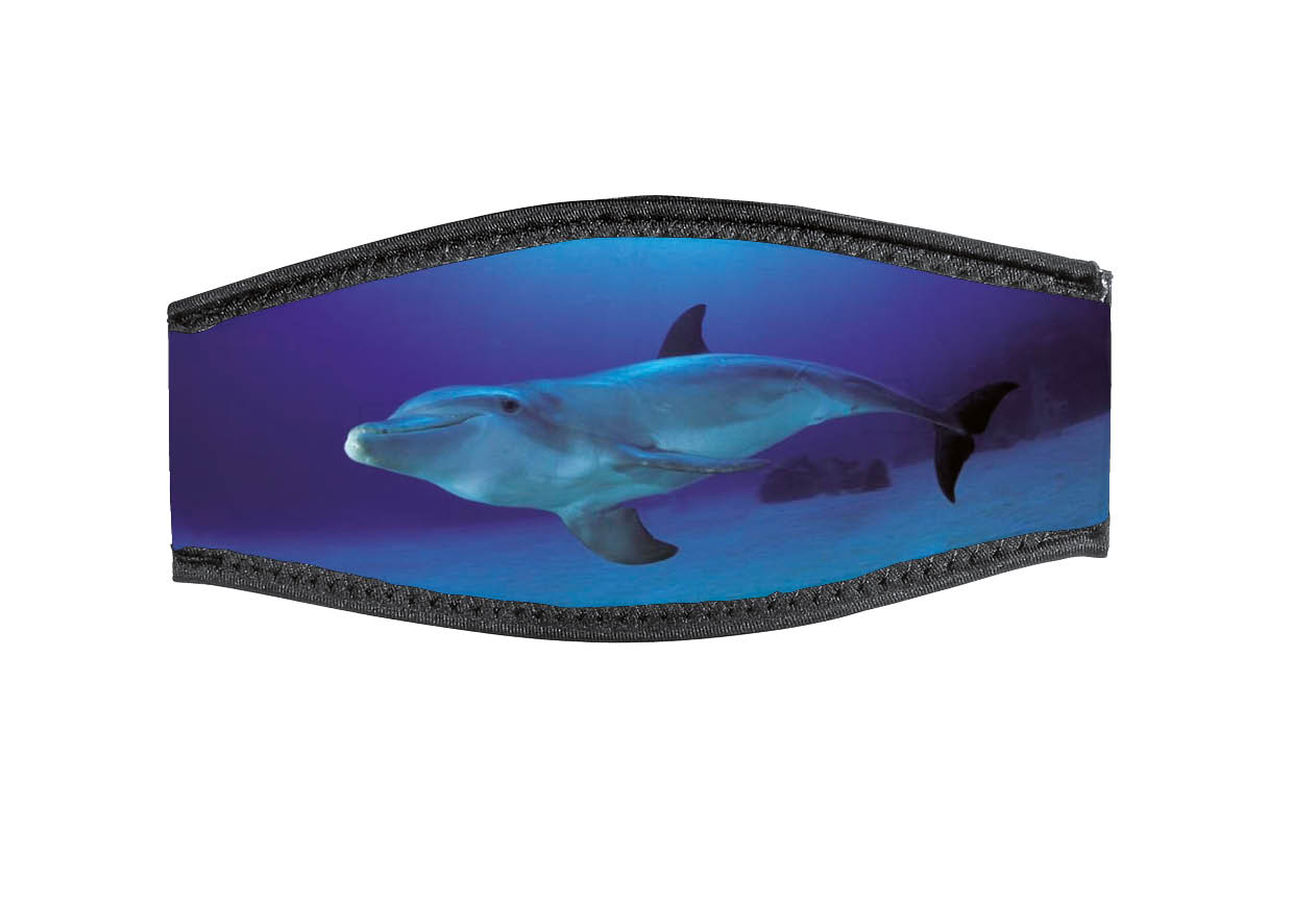 Neoprene Mask Strap - 1 Dolphin - with double velcro (IN/1DOL-DV)