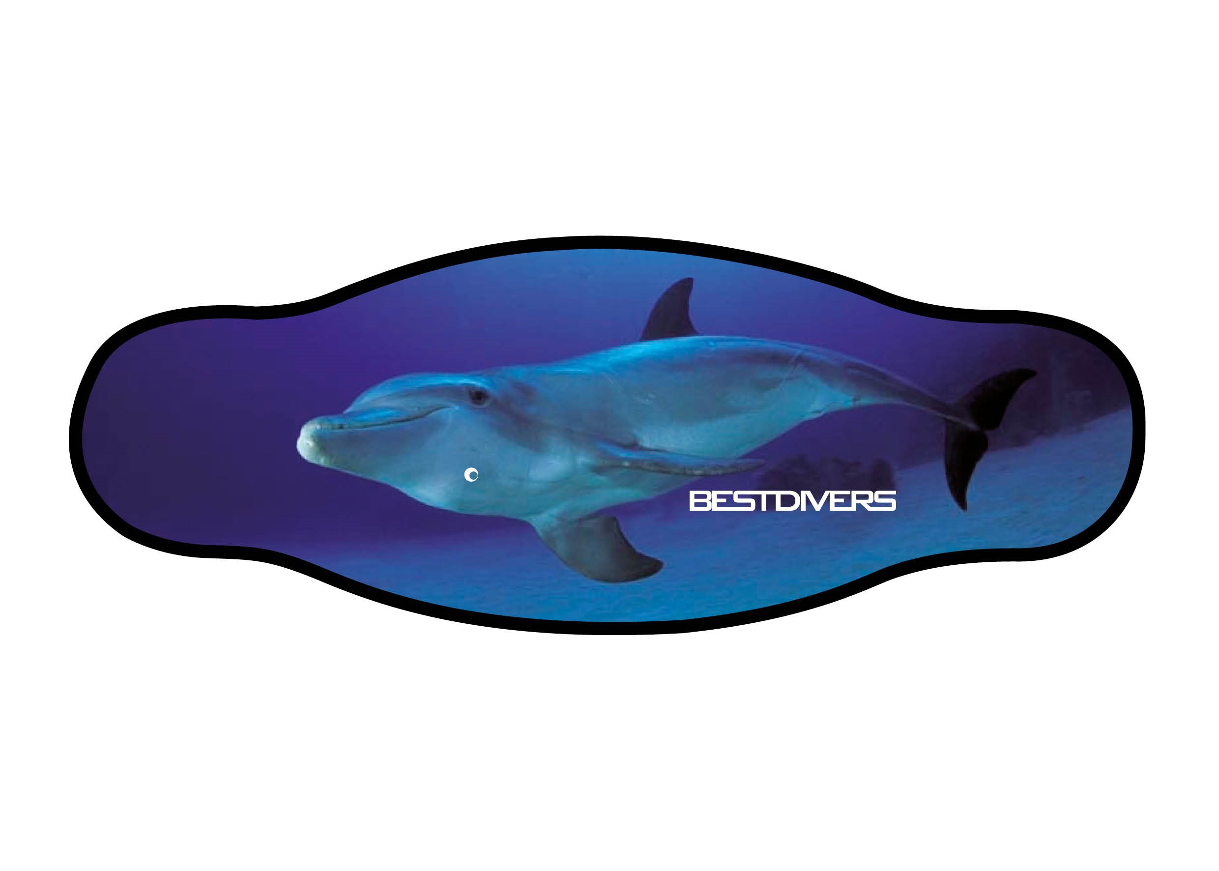 Neoprene Mask Strap - 1 Dolphin - double layer (IN/1DOL)