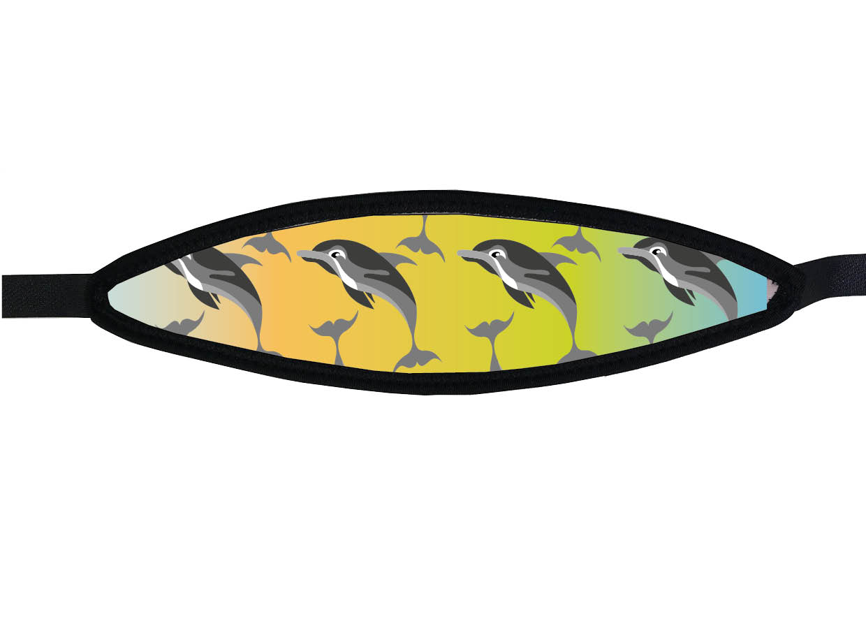 Neoprene Mask Strap - 6 Dolphins - with velcro (IN/6DOL-V)