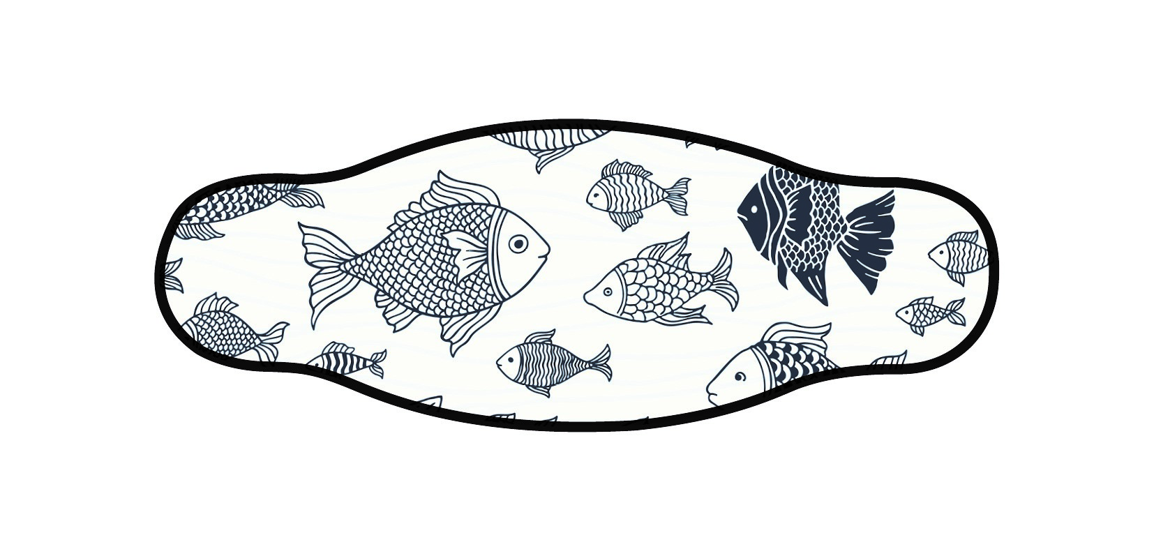 Neoprene Mask Strap - Herd Fish - double layer (IN/BRN)