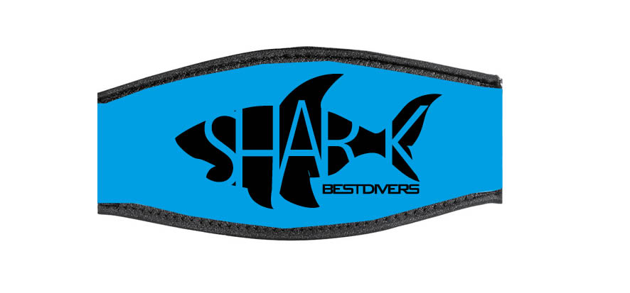 Neoprene Mask Strap - CYAN - with double velcro (IN/CYAN-DV)