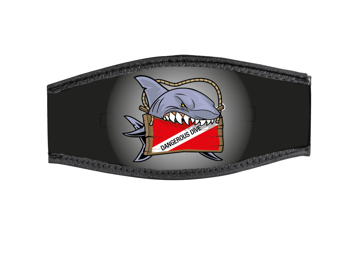 Neoprene Mask Strap - Dangerous Dive - with double velcro  (IN/DAN-DV)