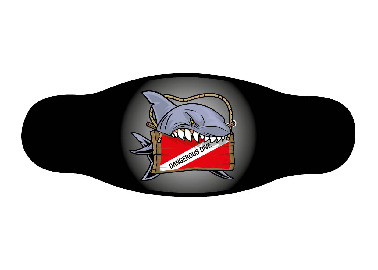 Neoprene Mask Strap - Dangerous Dive - double layer  (IN/DAN)