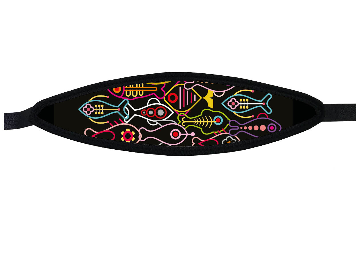 Neoprene Mask Strap - Fish - with velcro (IN/FISH-V)