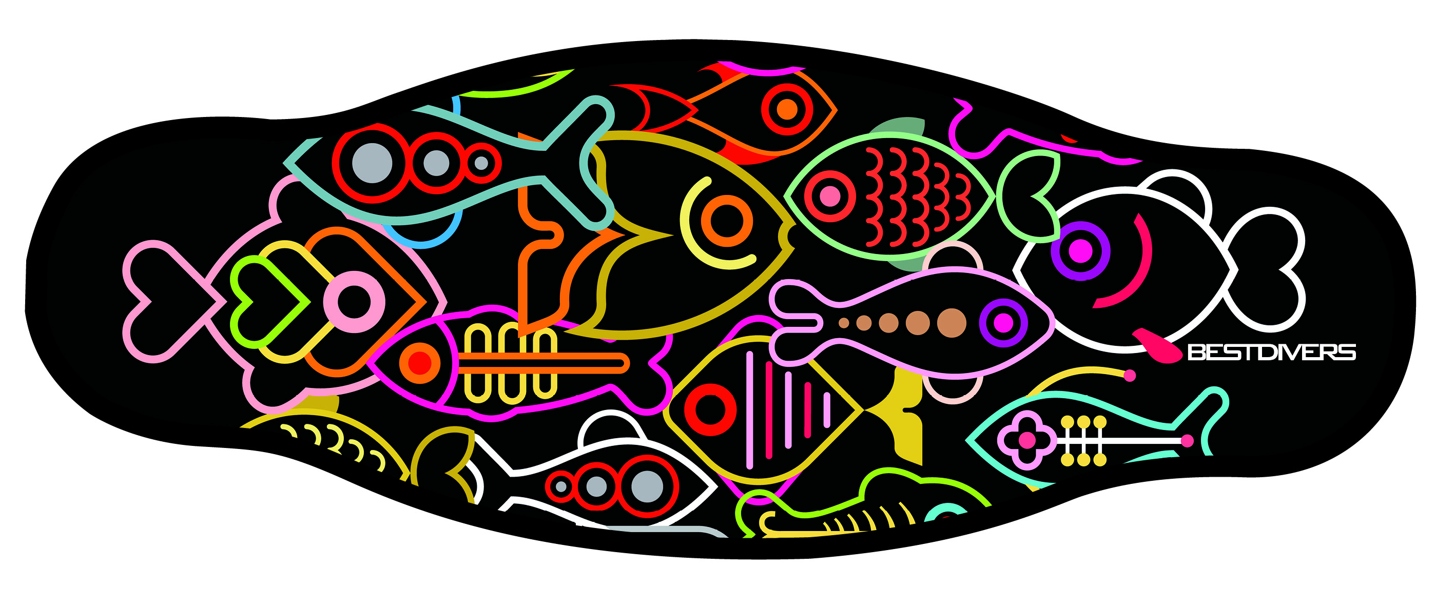 Neoprene Mask Strap - Fish - double layer (IN/FISH)