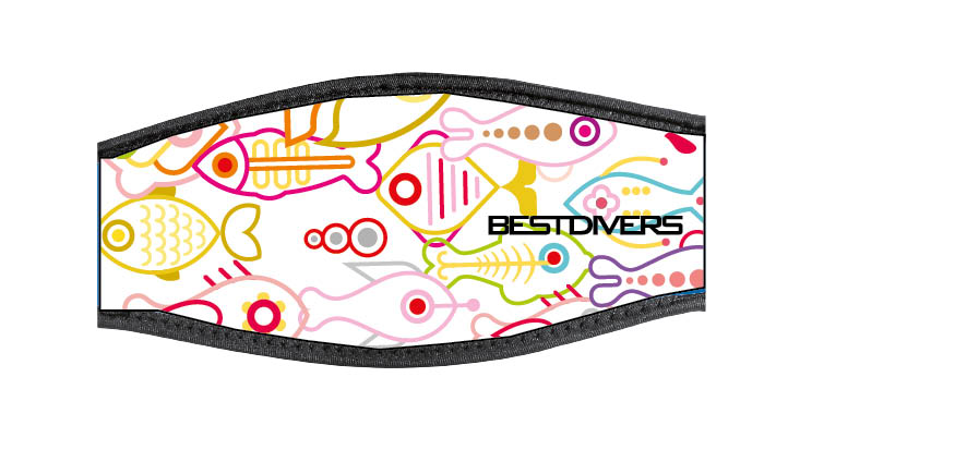 Neoprene Mask Strap - FISH  - with double velcro (IN/FISH2-DV)
