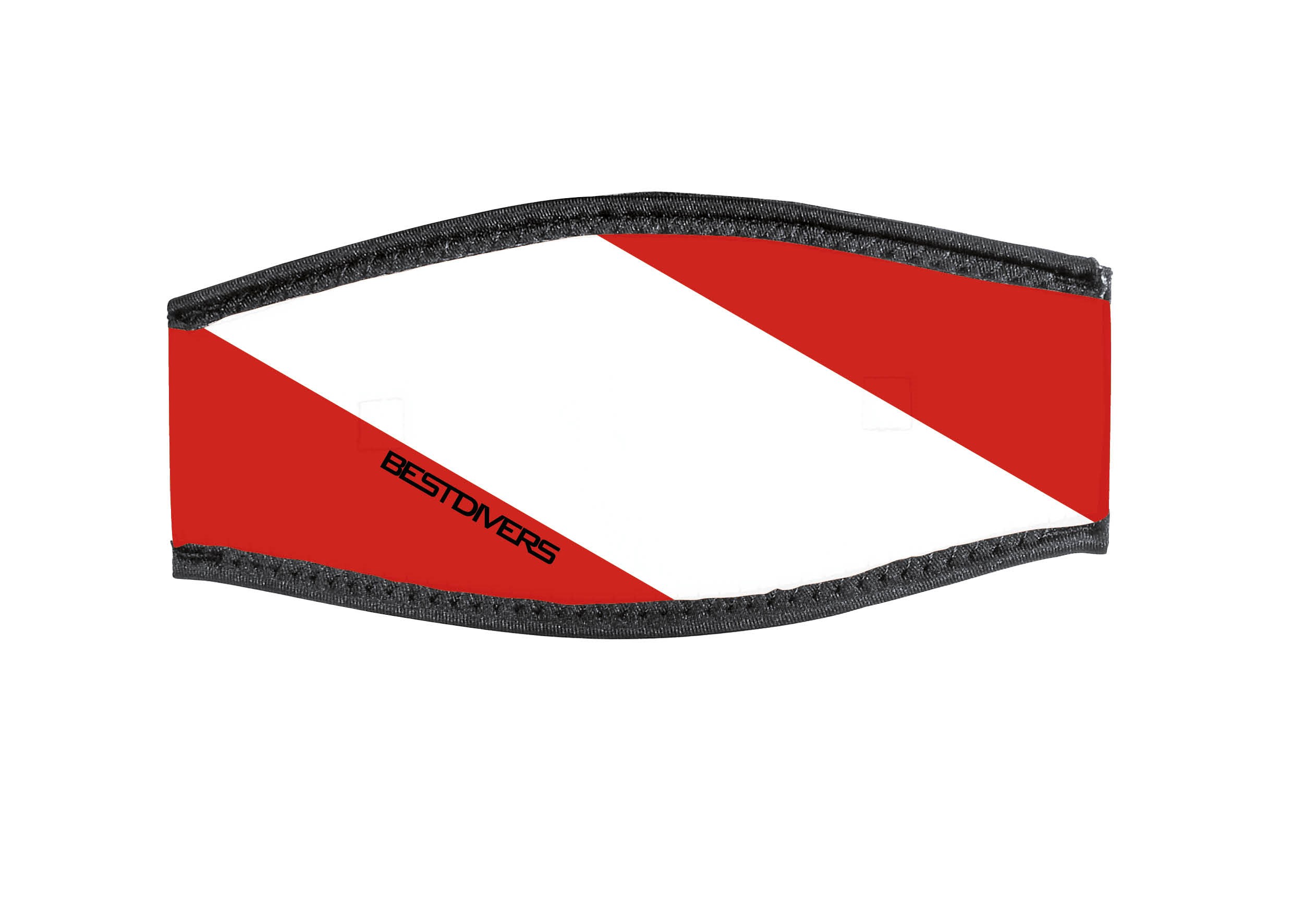 Neoprene Mask Strap - Red/White Flag  - with double velcro (IN/FLAG-DV)