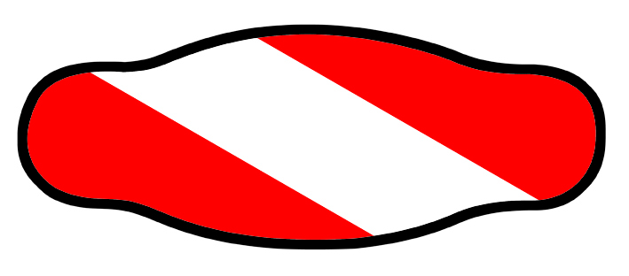 Neoprene Mask Strap - Red/White Flag  - double layer (IN/FLAG)