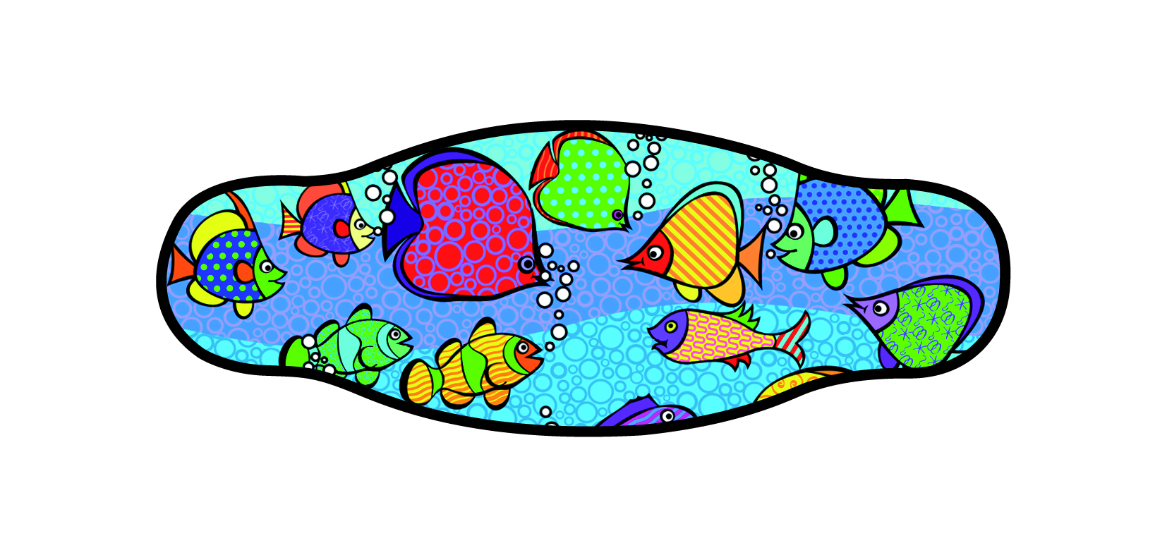 Neoprene Mask Strap - Aquarium - double layer (IN/FRZ)