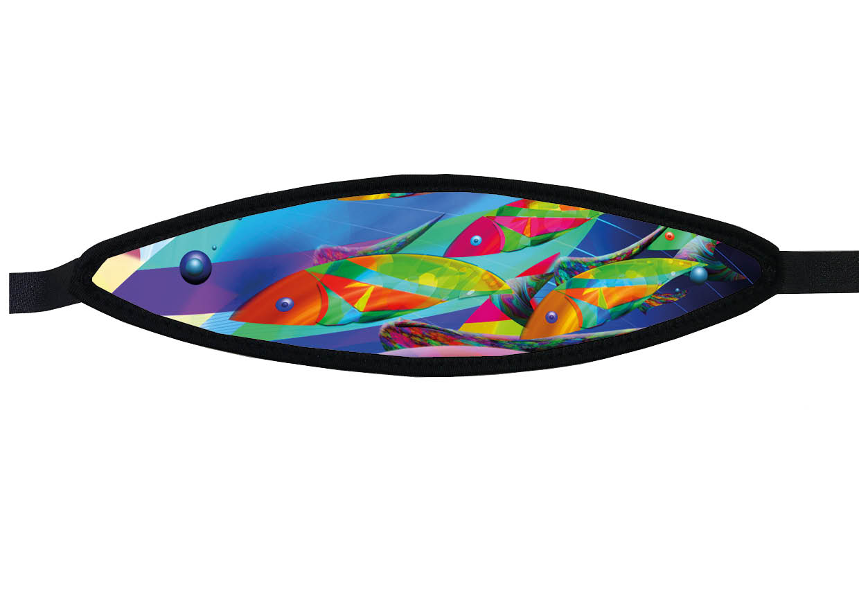 Neoprene Mask Strap - Psychedilic - with velcro (IN/MRR-V)