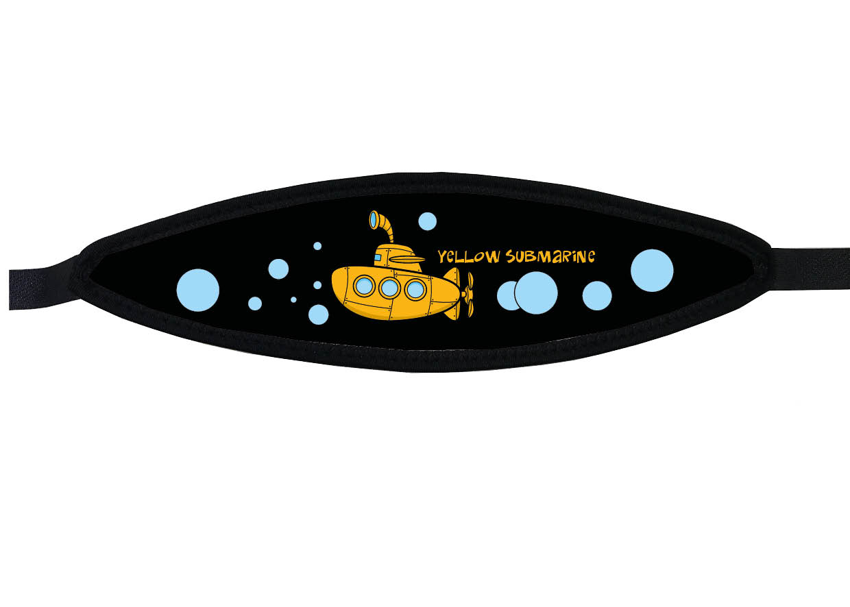 Neoprene Mask Strap - Yellow Submarine - with velcro (IN/SBM-V)