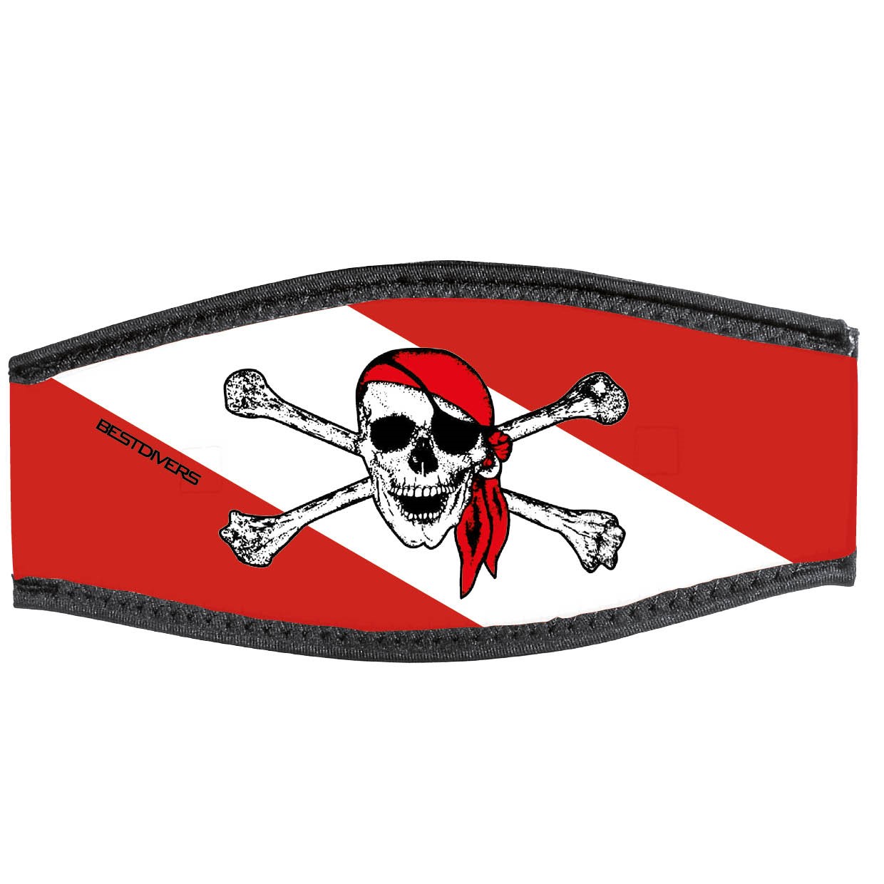 Neoprene Mask Strap - Jolly Roger with double velcro (IN/SDFL-DV)