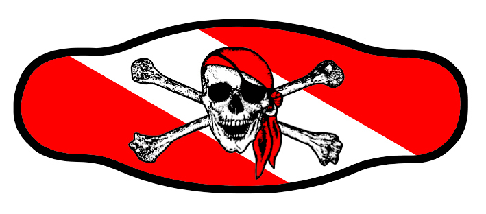 Neoprene Mask Strap - Jolly Roger - double layer (IN/SDFL)
