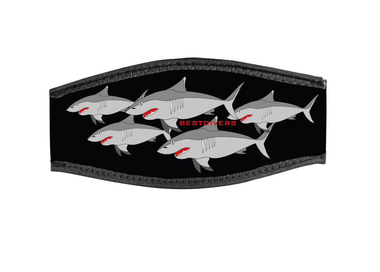 Neoprene Mask Strap - Shark - with double velcro (IN/SHRK-DV)