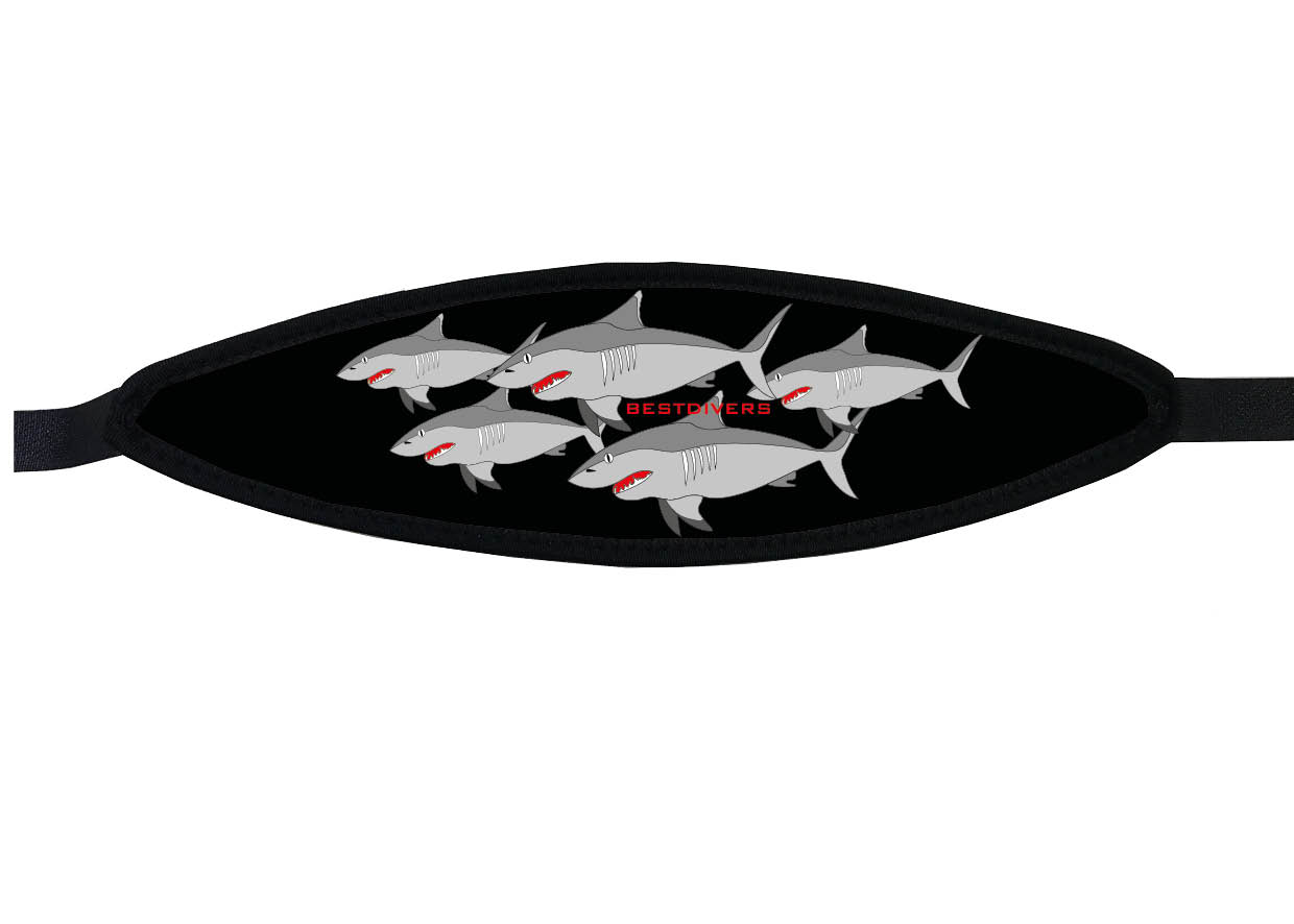 Neoprene Mask Strap - Shark - with velcro (IN/SHRK-V)