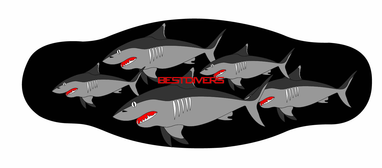 Neoprene Mask Strap - Shark - double layer (IN/SHRK)