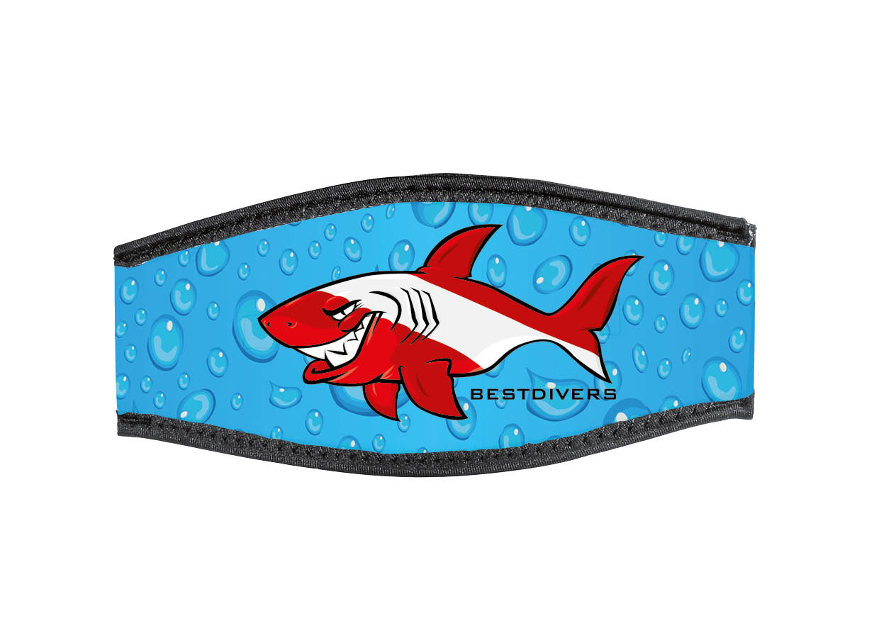 Neoprene Mask Strap - Shark - with double velcro (IN/SQL-DV)