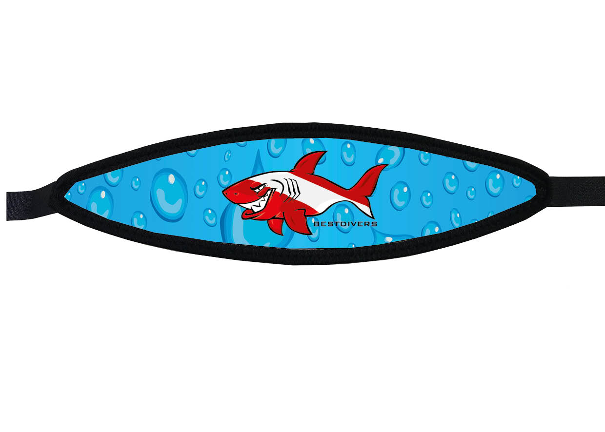 Neoprene Mask Strap - Shark - with velcro (IN/SQL-V)