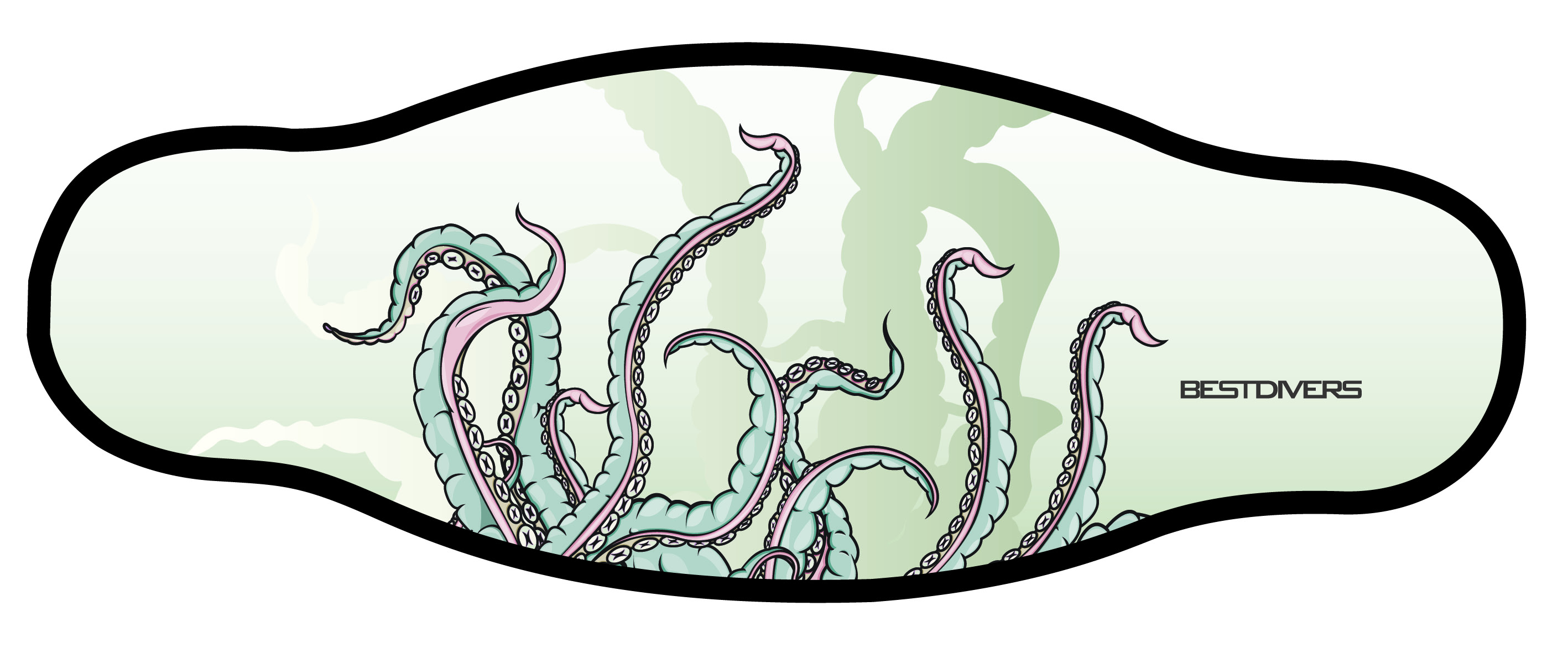 Neoprene Mask Strap - Tentacles - double layer (IN/TEN)