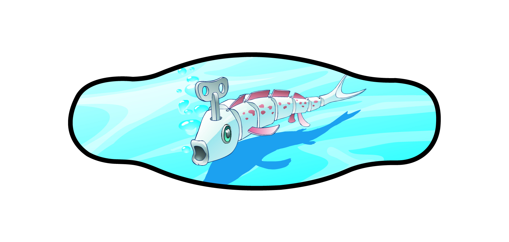 Neoprene Mask Strap - Toy Fish - double layer (IN/TOY)