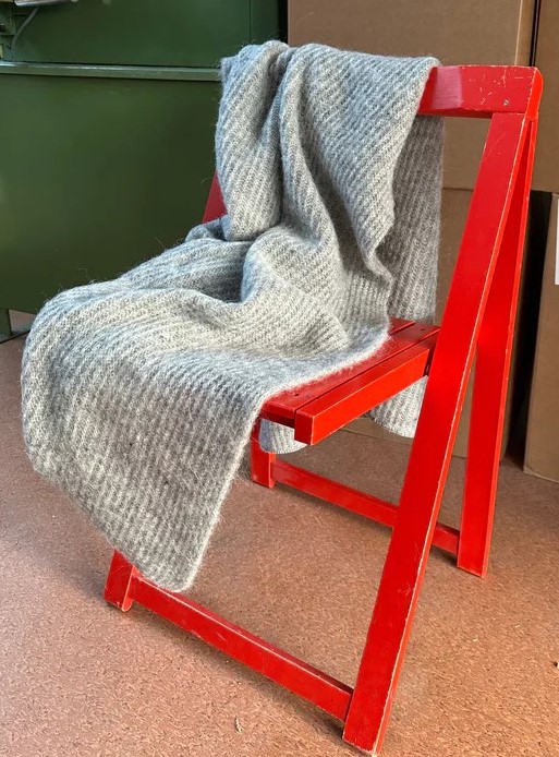 VARMA 100% Brushed Icelandic Wool Blanket - size: 80x160cm - Grey